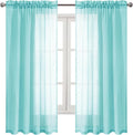 DWCN Aqua Sheer Curtains Semi Transparent Voile Rod Pocket Curtains by DWCN