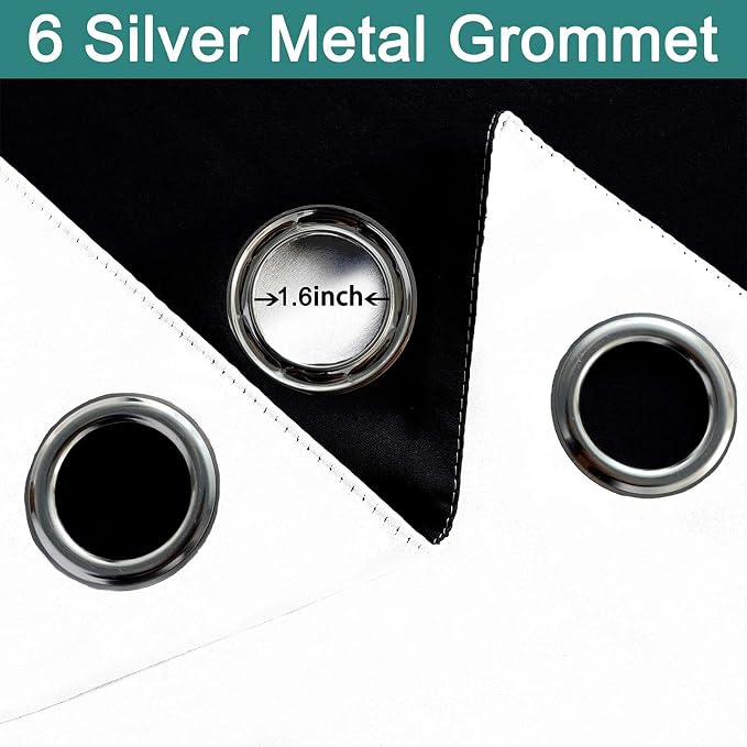 Yakamok Full Blackout Curtains 84 Inches Long, 2 Thick Layers Grommet Top - Image 6