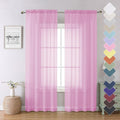 Lecloud Light Pink Sheer Curtains 84 Inches Long 2 Panels Set, Dual Rod Pocket by Lecloud