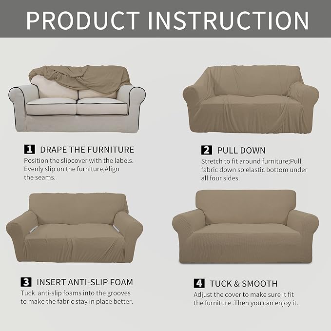 Easy-Going Stretch Loveseat Slipcover 1-Piece Sofa Cover Furniture Protector - Image 3