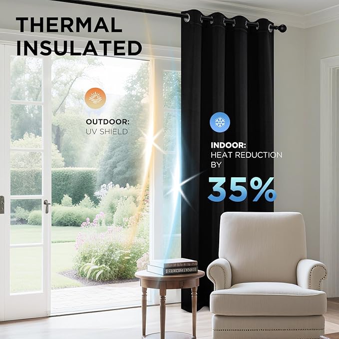 Joydeco Blackout Curtains 95 Inch Length 2 Panels Set, Thermal Insulated Long - Image 4
