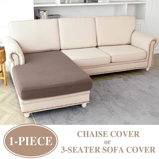 Couch Cushion Cover Chaise Lounge Cover Washable Separate Seat Chaise Couch - Image 2