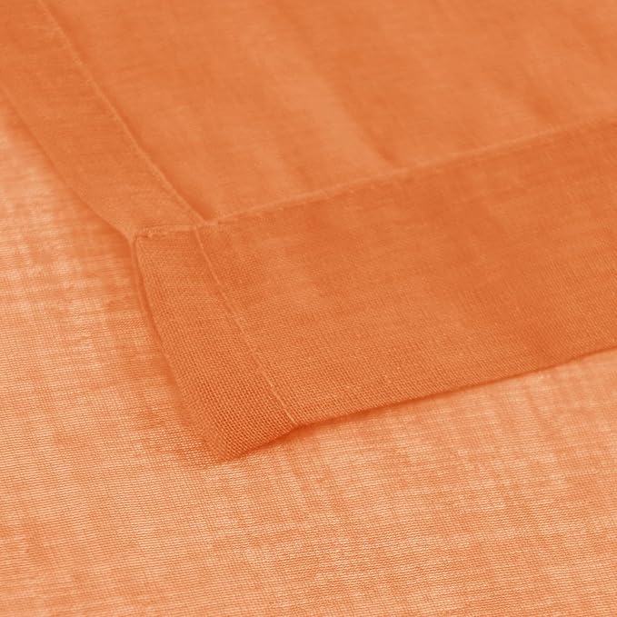 DWCN Orange Sheer Curtains 84 inches Long 2 Panels Set, Home Decoration Rod - Image 4