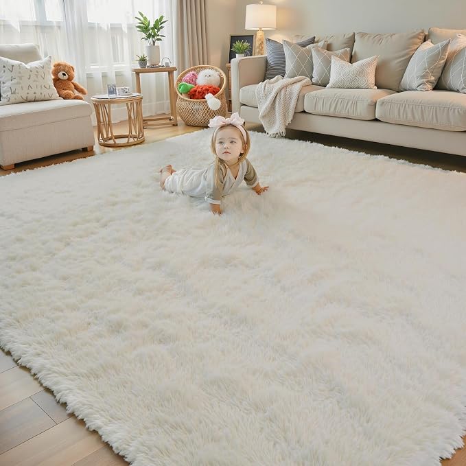 Rugs for Living Room 5x8, Alfombras para Salas Shag Large Plush Soft Area Rug by Junhejiamei