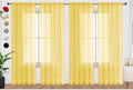 SpaceDresser Yellow Sheer Curtains 4 Panels Rod Pocket Semi-Sheer Curtain 45 by SpaceDresser