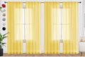 SpaceDresser Yellow Sheer Curtains 4 Panels Rod Pocket Semi-Sheer Curtain 54 by SpaceDresser