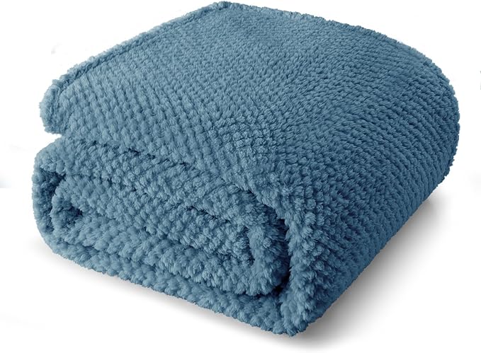 Whale Flotilla Queen Size Fuzzy Fleece Blanket, Fluffy Warm Soft Jacquard Bed by WHALEFLOTILLA