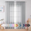 Simplebrand Light Grey Sheer Curtains 84 Inches Long, Light Filtering Rod by Simplebrand