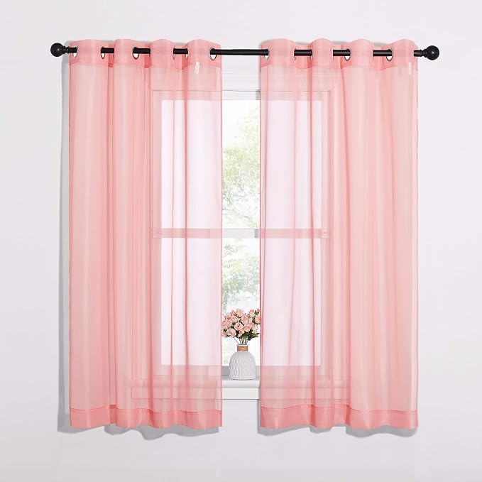 NICETOWN Coral Sheer Curtains L63 inches by NICETOWN