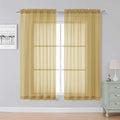 Simplebrand Gold Sheer Curtains, 2 Panels Set by Simplebrand