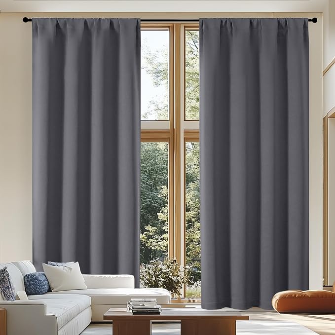 Simplebrand Ava Grey Blackout Curtains by Simplebrand