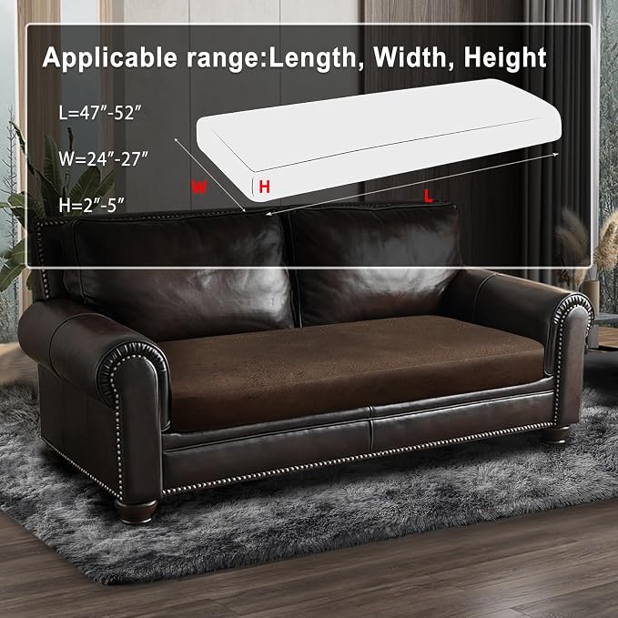 Leather Look Couch Cushion Covers Sofa Seat Slipcovers Sets Couches Furniture - Image 3