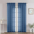 Chyhomenyc Dusty Blue Sheer Curtains 84 Inch Length 2 Panels Set, Light by Chyhomenyc