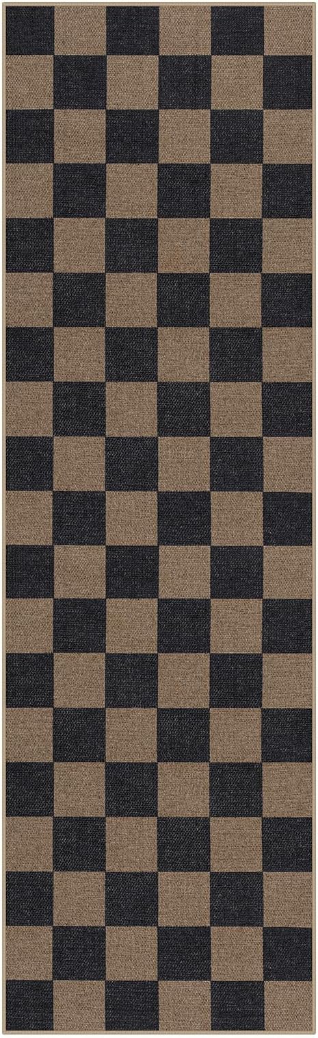 Lahome Colette Checkered Easy Jute 2x8 Runner Rug, Washable Kitchen Runner Rug - Image 7