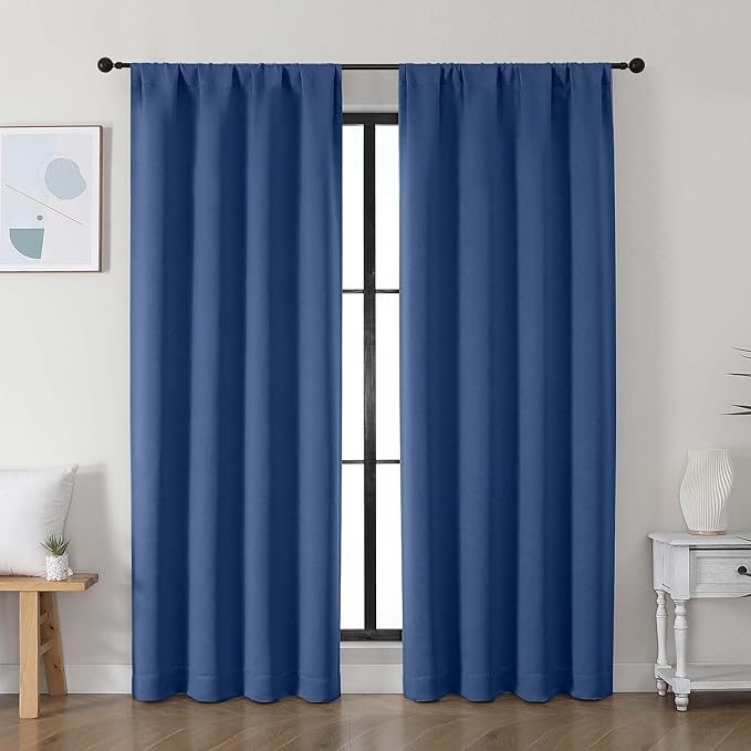 Simplebrand Ava Royal Blue Blackout Curtains by Simplebrand