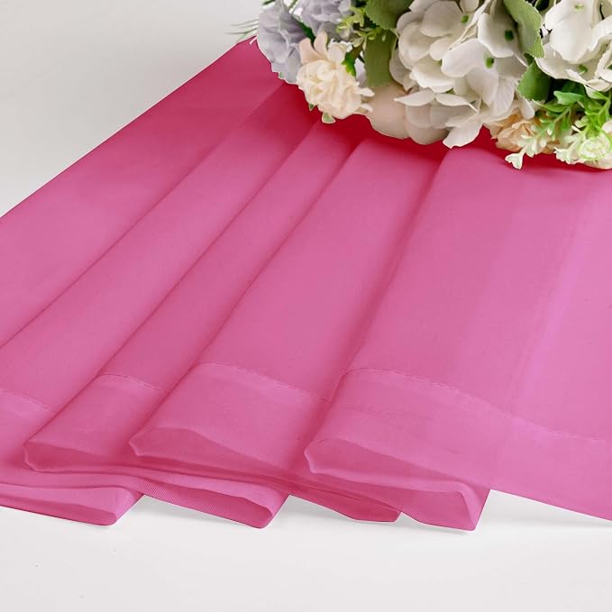 OWENIE Hot Pink Sheer Curtains for Bedroom Living Room 72 Inches Long 2 Panels - Image 7