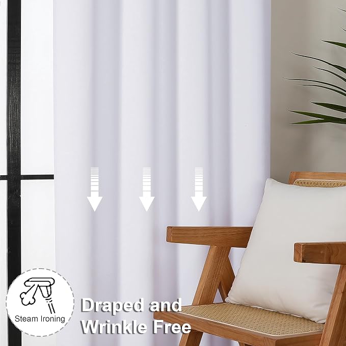Simplebrand Ava Pure White Long 10ft Curtains - Image 7