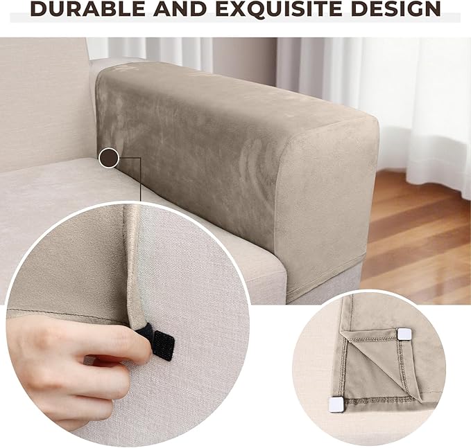 Couch Arm Covers 2 Pcs Sofa Armrest Covers Stretch Couch, Armrest Cover - Image 3