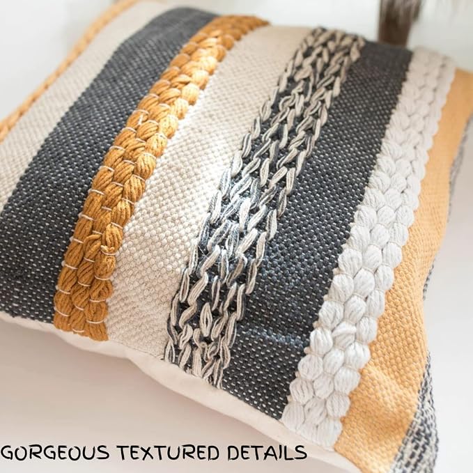 Decorative Boho Pillow Cover, 18” x 18” Square, Soft Moroccan Rustic Throw - Image 7