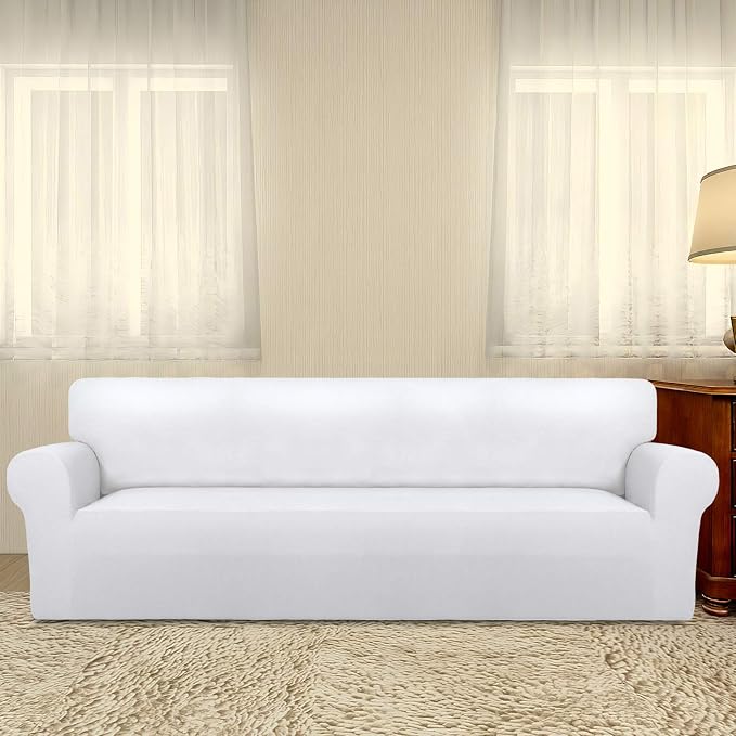 PureFit Super Stretch 4 Seater Sofa Slipcover – Spandex Non Slip Soft Couch - Image 2
