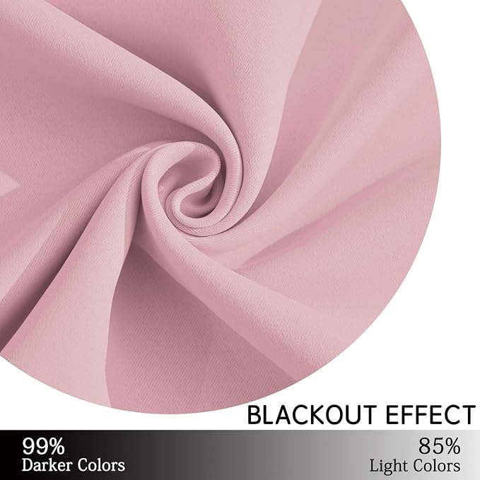 Yakamok Pink Curtains Room Darkening Thermal Insulated - Image 6