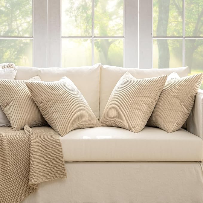 MIULEE Boho Farmhouse Throw Pillow Covers 18x18 Inch Set of 4 Mordern Nordic - Image 5