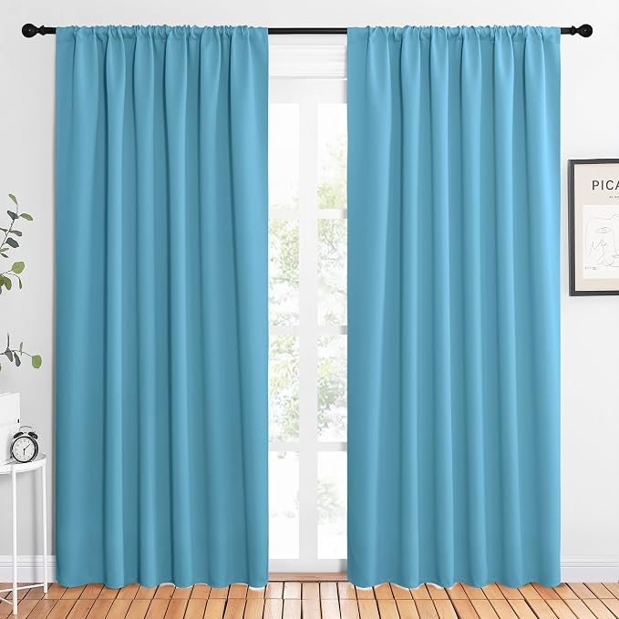 NICETOWN 2 Panels Blackout Curtains, Rod Pocket Thermal Insulated Drapes 84 by NICETOWN