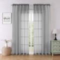Lecloud Charcoal Grey Sheer Curtains by Lecloud