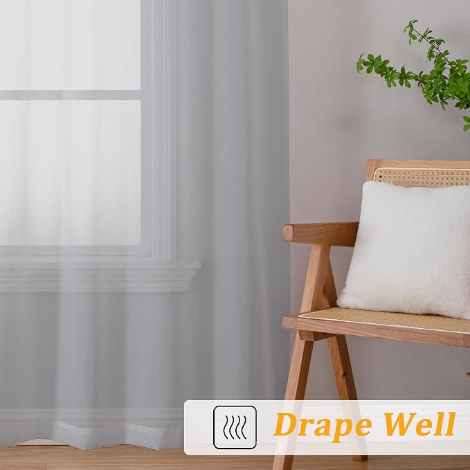 Gwine Light Grey Sheer Curtains - Image 6