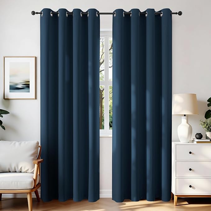 Joydeco Blackout Curtains 84 Inch Length 2 Panels Set, Thermal Insulated Long by JOYDECO