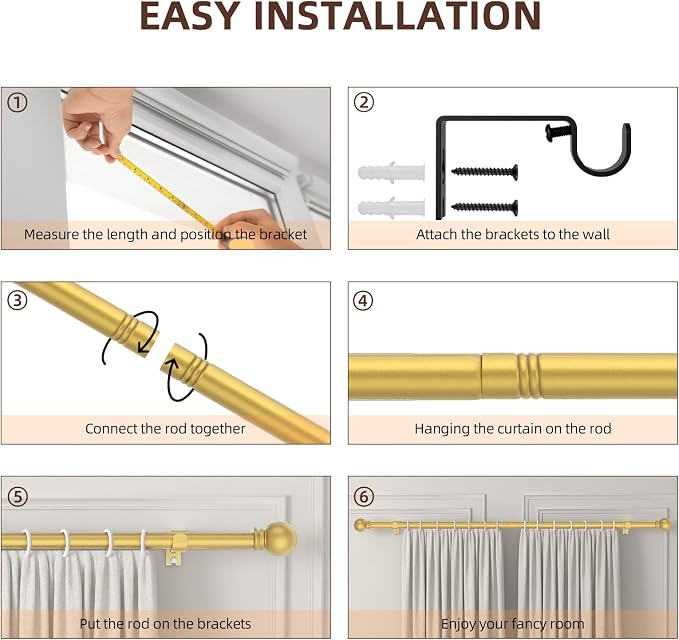 SMODBRODRE Curtain Rods for Window 32 to 62 - Image 4