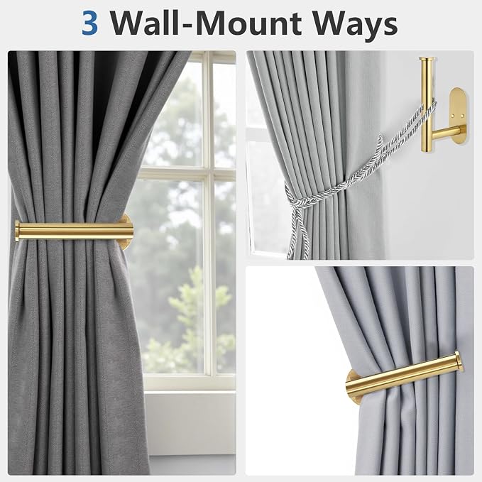 4pcs Curtain Holdbacks, Screw-in Curtain Tiebacks Curtain Tie Backs Curtain - Image 5