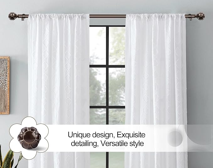 KAMANINA Curtain Rods for Windows 48 to 84 Inch, Antique Bronze Heavy Duty - Image 3