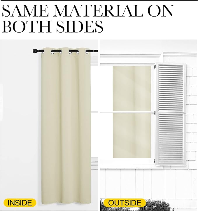NICETOWN Beige Room Darkening Curtains 102" Long - Image 6