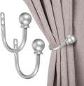 Sumnacon Set of 2 Decorative Curtain Holdbacks, Wall Mounted Aluminum Alloy by Sumnacon