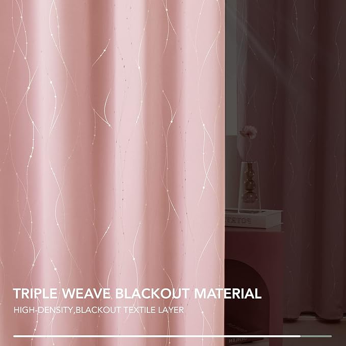 Deconovo Pink Blackout Curtains - Image 5