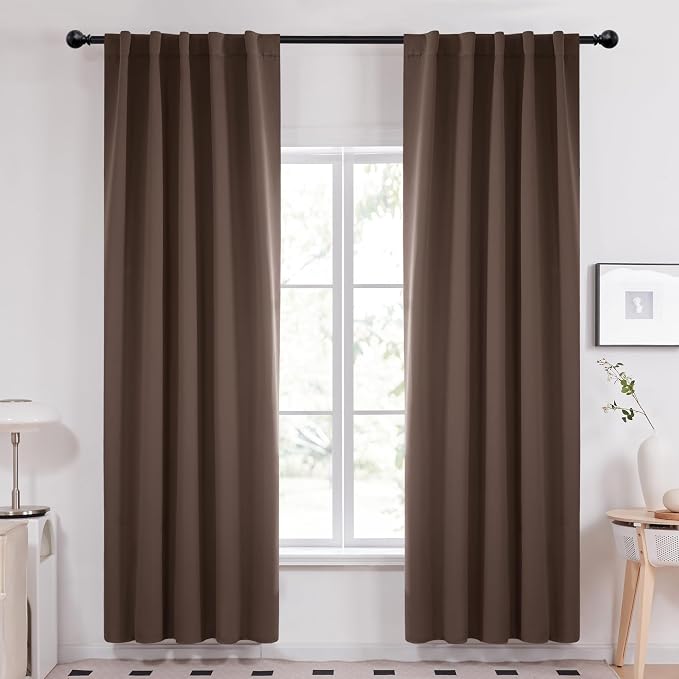 Deconovo Blackout Curtains, Thermal Insulated, W42 x L84 2 Panels, Back Tab by Deconovo