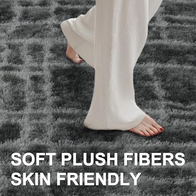 6x9 Ft Large Shag Rugs for Living Room Decor, Tie-Dyed Ultra Soft Fluffy Furry - Image 4