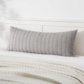 MIULEE Pack of 1 Light Grey Long Body Lumbar Decorative Throw Pillow Cover by MIULEE