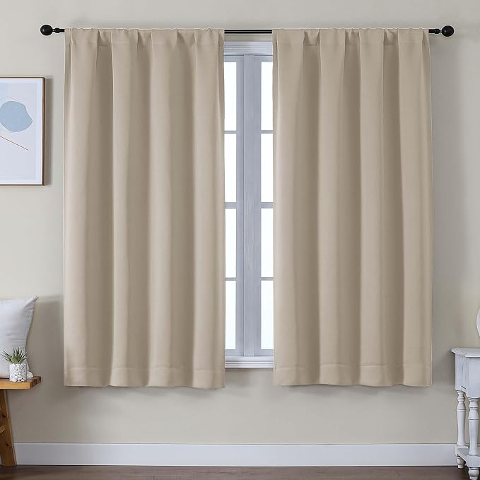 Simplebrand Ava Biscotti Beige Blackout Curtains by Simplebrand