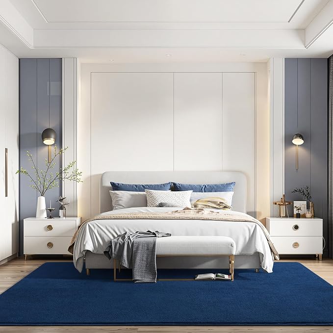 Amearea Large Modern Area Rugs for Bedroom Living Room, 6x9 Feet Navy Blue - Image 8