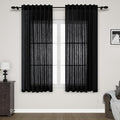Nanspring Black Sheer Linen Curtains by Nanspring