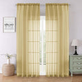 Lecloud Gold Sheer Curtains 90 Inches Long 2 Panels Set, Living Room Curtains by Lecloud