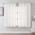 Lecloud Leia Ivory Sheer Curtains 54 Inch Length 2 Panels, Voile Light by Lecloud