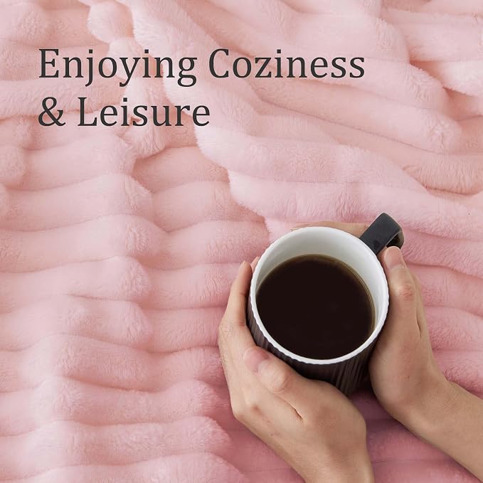 BEDELITE Full Size Blanket for Bed, 300GSM Soft & Warm Fleece Pink Blanket - Image 5