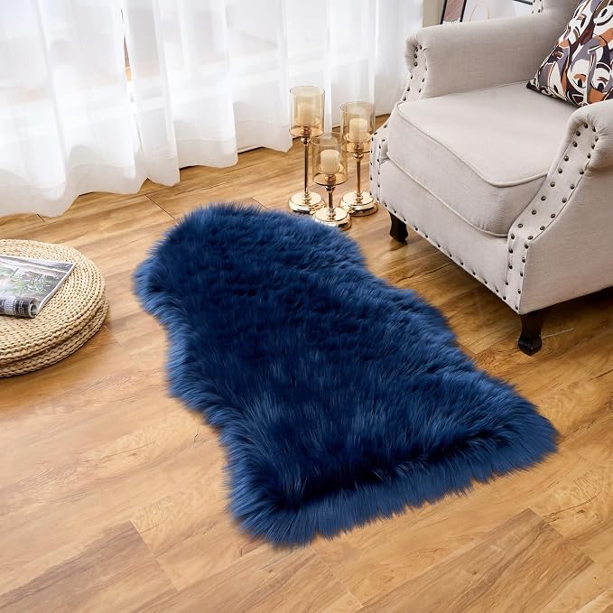 EasyJoy Ultra Soft Fluffy Shaggy Area Rug Faux Fur Rug Chair Cover Seat Pad - Image 3