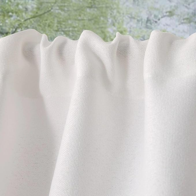 Faux Linen Kitchen Curtains 36 Inch Length Cafe Curtain Tiers - Image 6