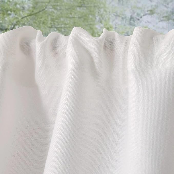 Oindec aux Linen Kitchen Curtains 45 Inch Length Cafe Curtain Tiers - Image 4