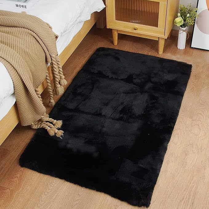 Ghouse Ultra Soft Faux Rabbit Fur Rug, Machine Washable Area Rugs by Ghouse