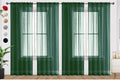 SpaceDresser Foliage Green Sheer Curtains 4 Panels Rod Pocket Semi-Sheer by SpaceDresser